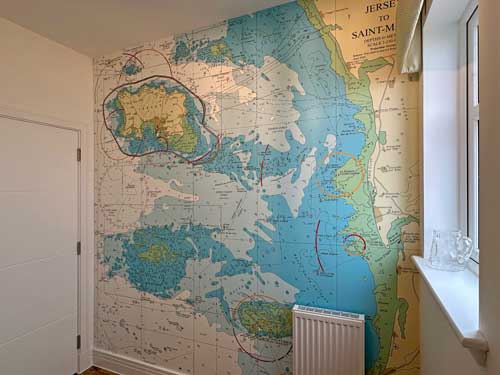Admiralty Chart - Jersey nautical chart mural