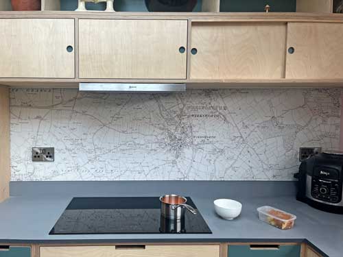 Historic OS map mural of Wirksworth