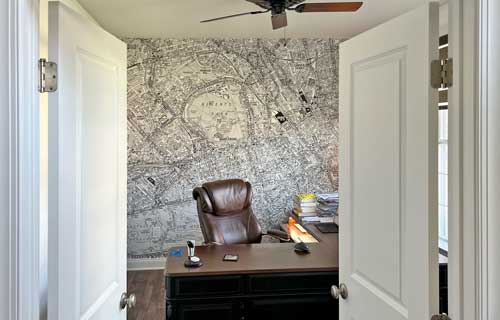 A-Z Street Atlas wall mural for office