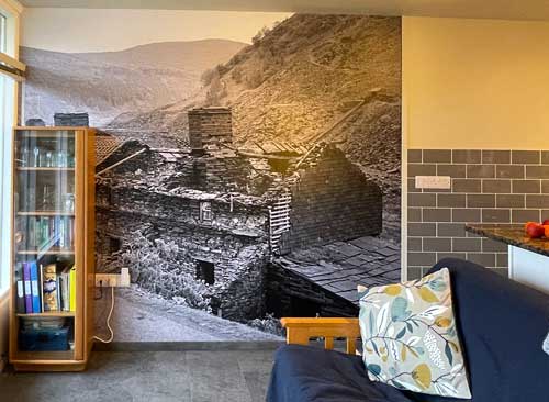Living room photo mural