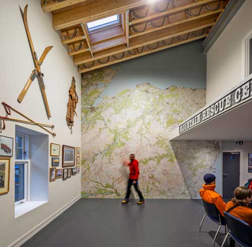 Ordnance Survey Explorer Landranger map wallpaper mural for mountain rescue centre