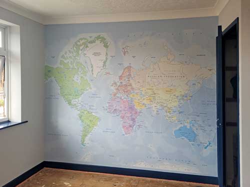 Physical World Map Wallpaper Mural