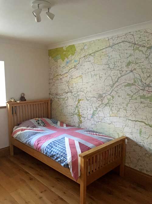 Ordnance Survey Explorer 25k map wallpaper for bedroom