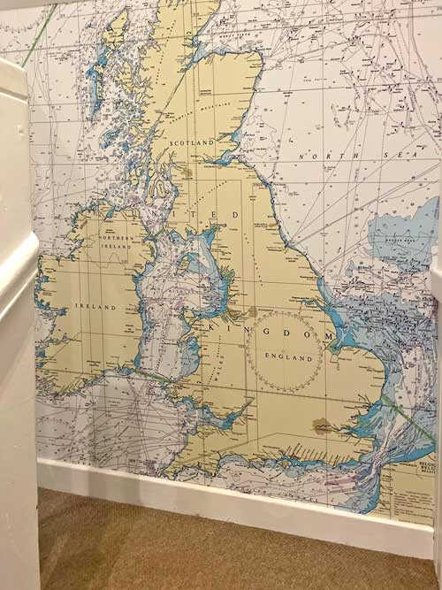 Admiralty Chart - The British Isles, staircase wallpaper mural
