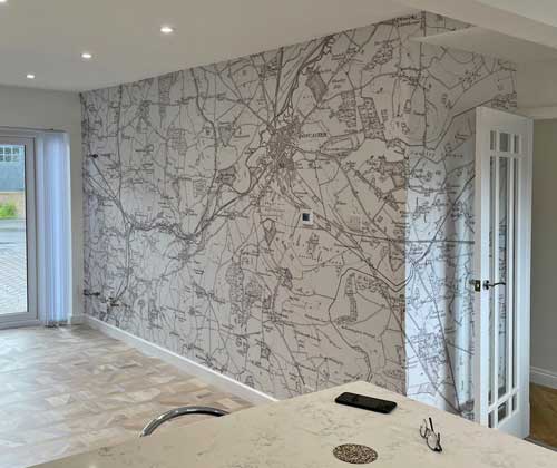 Vintage Ordnance Survey map mural of Doncaster