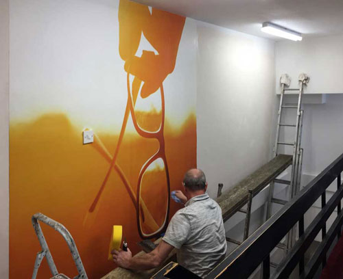 Wallpaper installation opticians half way