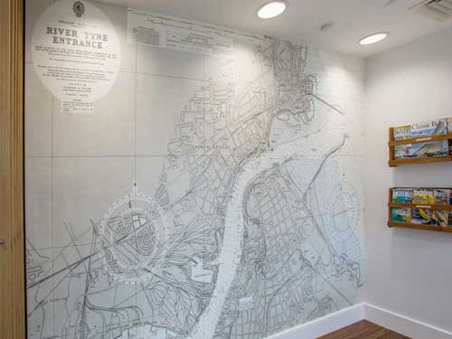 River Tyne Entrance Nautical Chart wall mural for office
