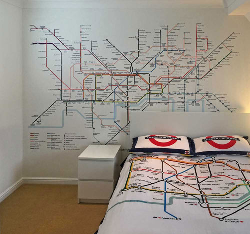 London Underground wallpaper map mural