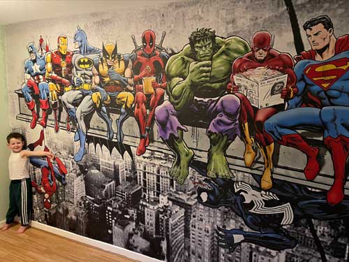 Marvel Comics bedroom wallpaper mural