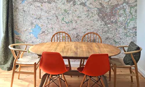 Ordnance Survey Explorer Map Mural dining room