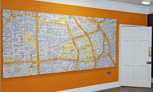 A-Z Map Wallpaper Mural in Manchester Art Gallery