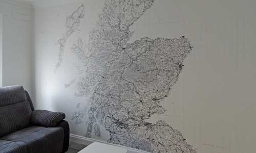 OS Regional UK map mural of Scotland