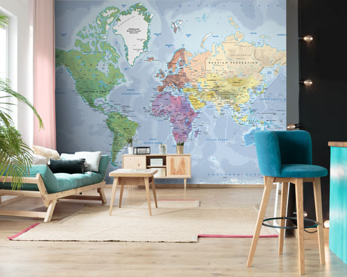 World Map Murals